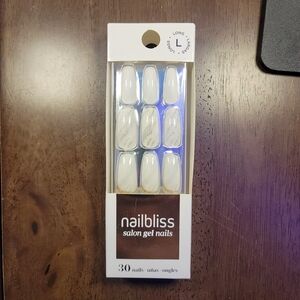 Dashing Diva Nailbliss Salon Gel Nails - White and Gold NIB